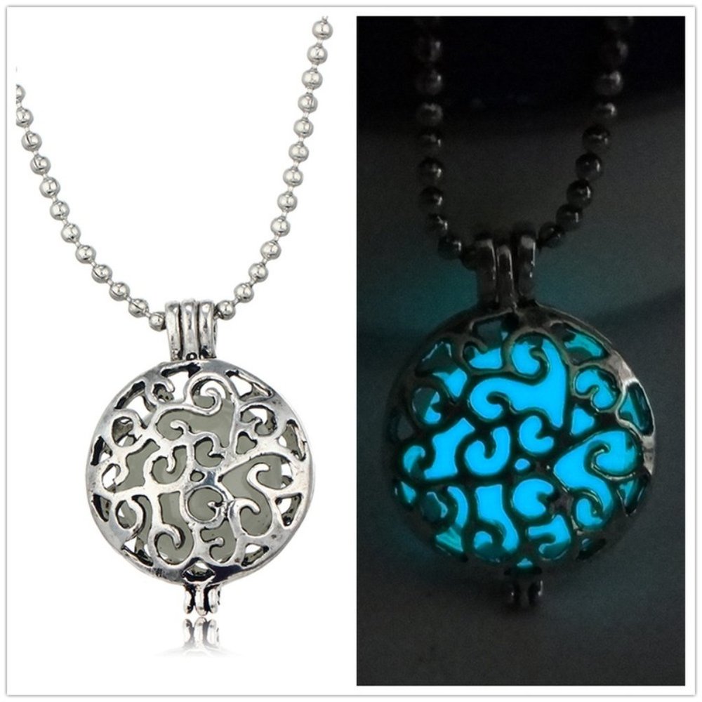 ✨Glow in the Dark✨ Luminous Round Hollow Pendant Necklace